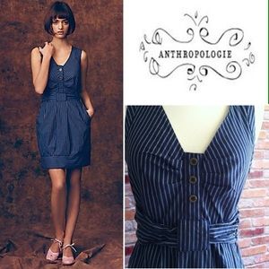 Anthropologie Maeve Fifth Form Navy Stripe Dress